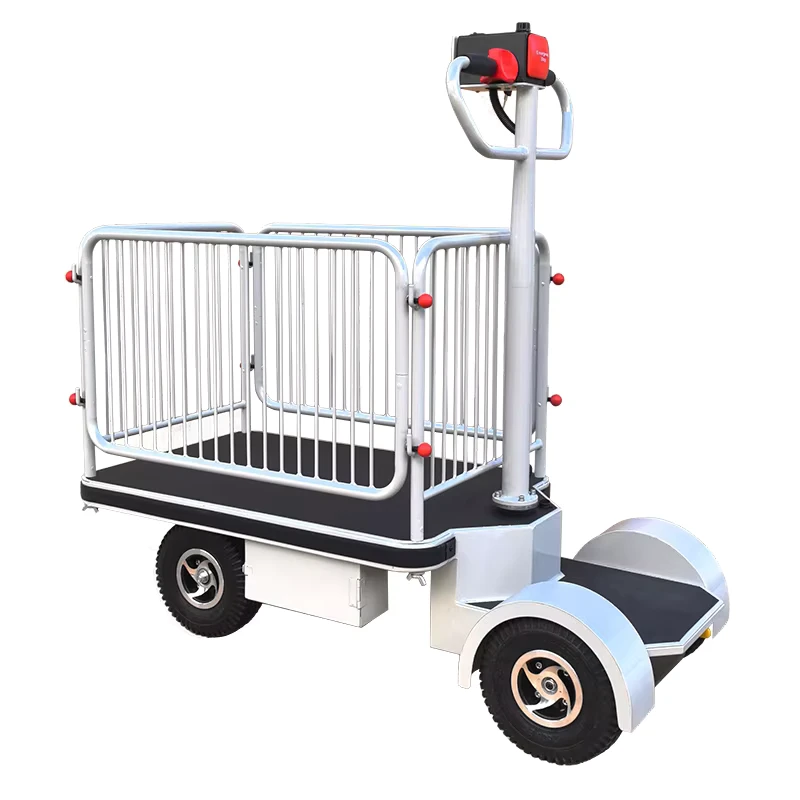 400kg Capacity Electric Powered Hand Cart Truck Dolly Lithium Battery With Full Fence