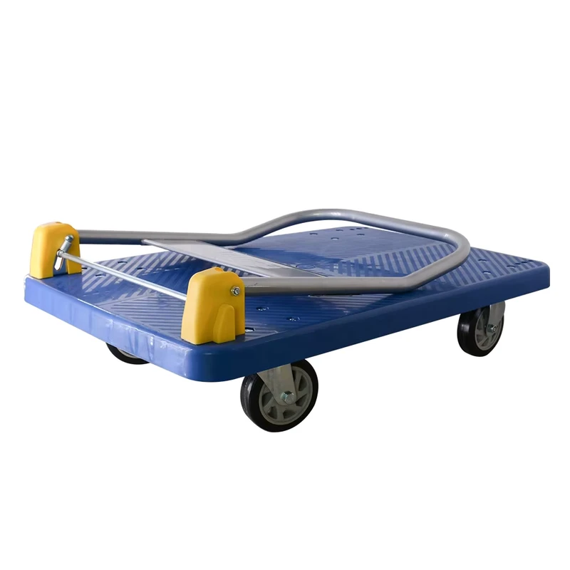 400kg Capacity Folding Platform Plastic Trolley Handcart for Factory Transportation Warehouses Manufactured in China