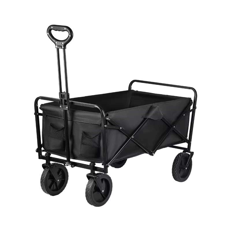 400kg-Capacity Metal Camping Cart Outdoor Foldable Trailer with Easy Smooth-Rolling Detachable Wheels for Camping and Picnics