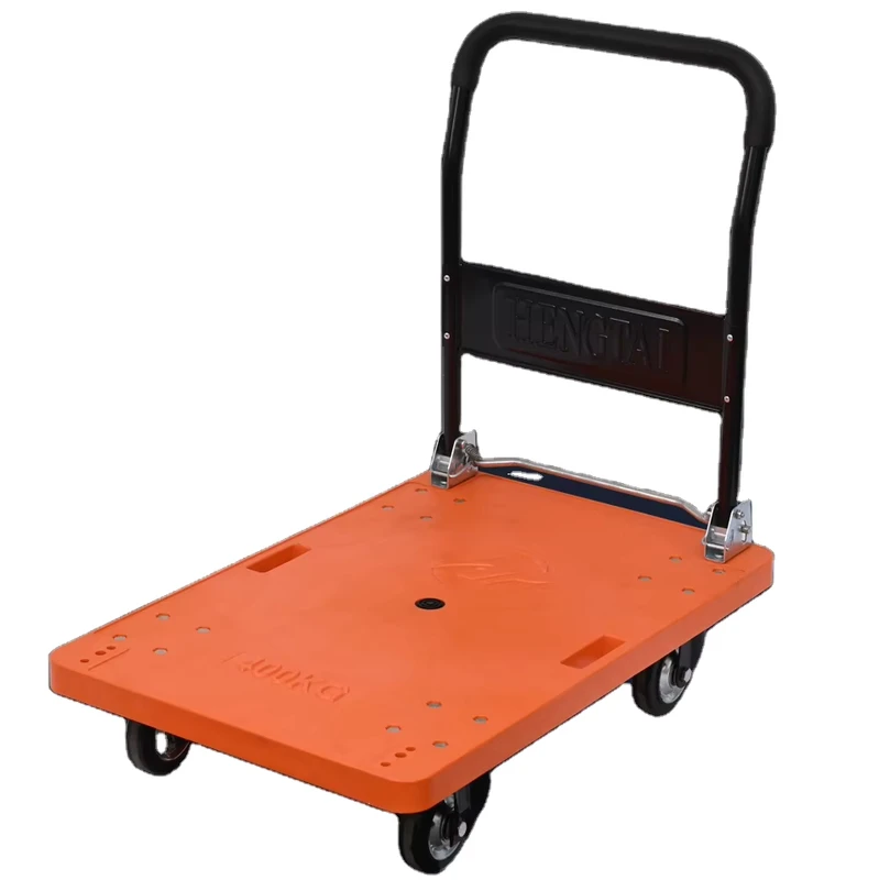 400kg Folding Plastic Platform Trolley Cart Four Wheel Foldable Hand Truck for Warehouse