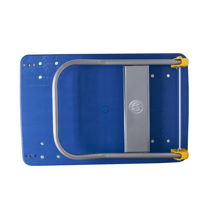 400kg Folding Platform Plastic Trolley Hand Cart with Five Wheels for Warehouse