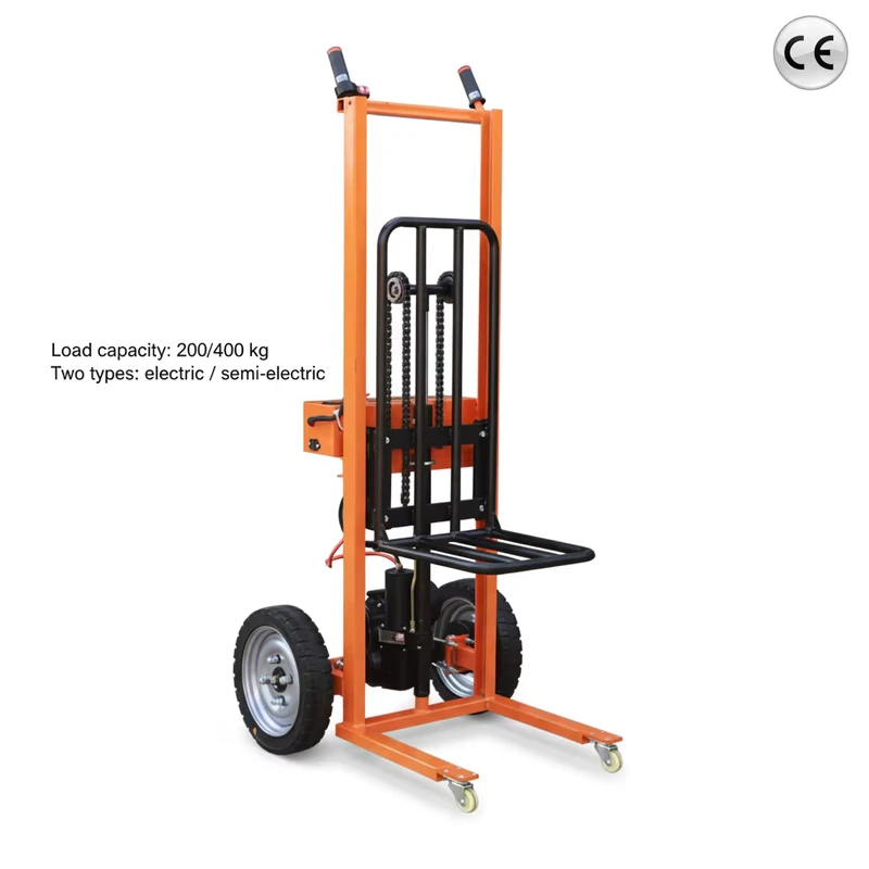 400kg Heavy Duty Electric Hand Cart Long-Life Lithium Battery Anti-Slip Tires for Warehouse Goods