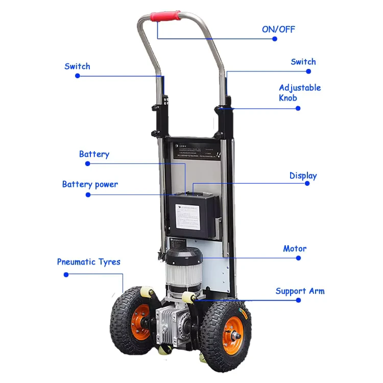 400kg Loads Electric Stair Climbing Hand Truck Folding Stair Climber Machine Automatic Power Hand Truck Electric Hand Dolly