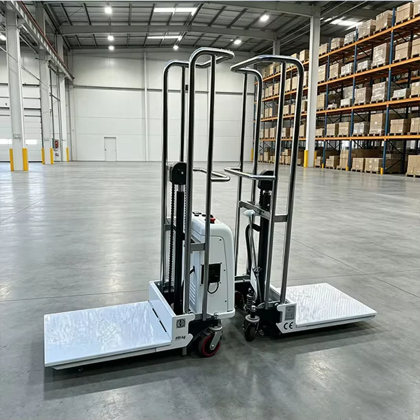 400kg Mini Manual Hydraulic Hand Pallet Electric Stainless Steel Platform Trolley Luggage Cart