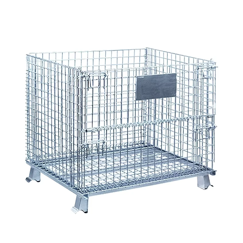 400kgs 500kgs 600kgs Collapsible Galvanized Roll Container Metal Storage Cages Trolley Rolling Cart With Wheels