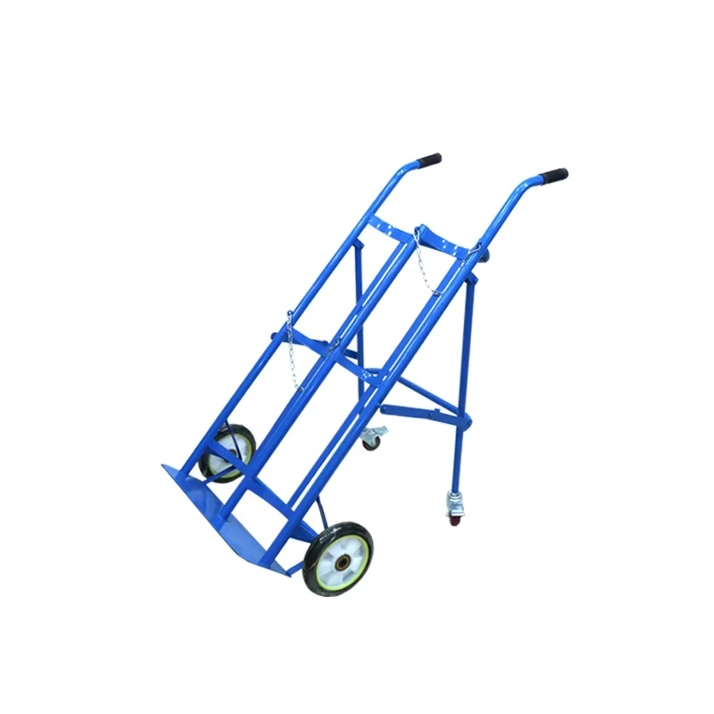 40L Oxygen Cylinder Hand Truck 200KG 4 Wheels Manual Truck Foldable Bottle Hand Trolley