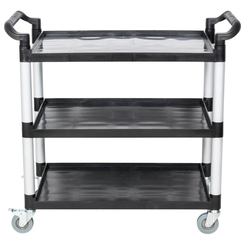 42″ X 20″ Three Shelves Mobile Plastic Restaurant Food Service Trolley Utility Cart