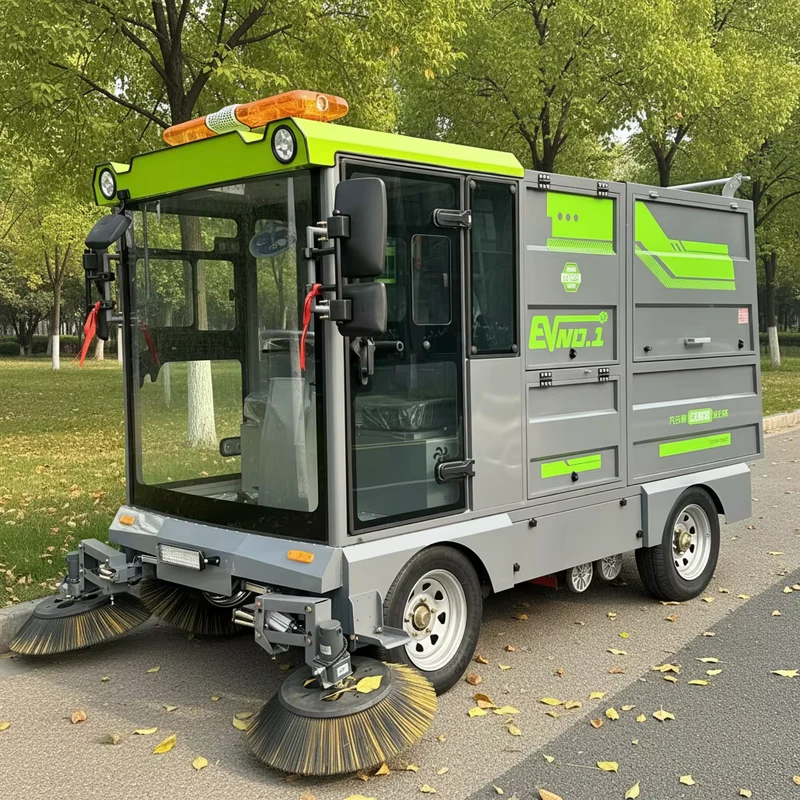 5 Cubic Meter Electric Ride On Street Sweeper Truck with Compactor Combined Floor Sweeper and Scrubber Machine for Road Cleaning