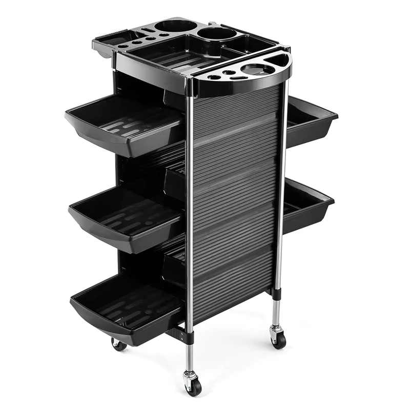 5 Drawer Iron Hair Salon Cart Worktop Salon Trolley with Rolling Beauty Storage Customizable Hairdresser Spa Trolley