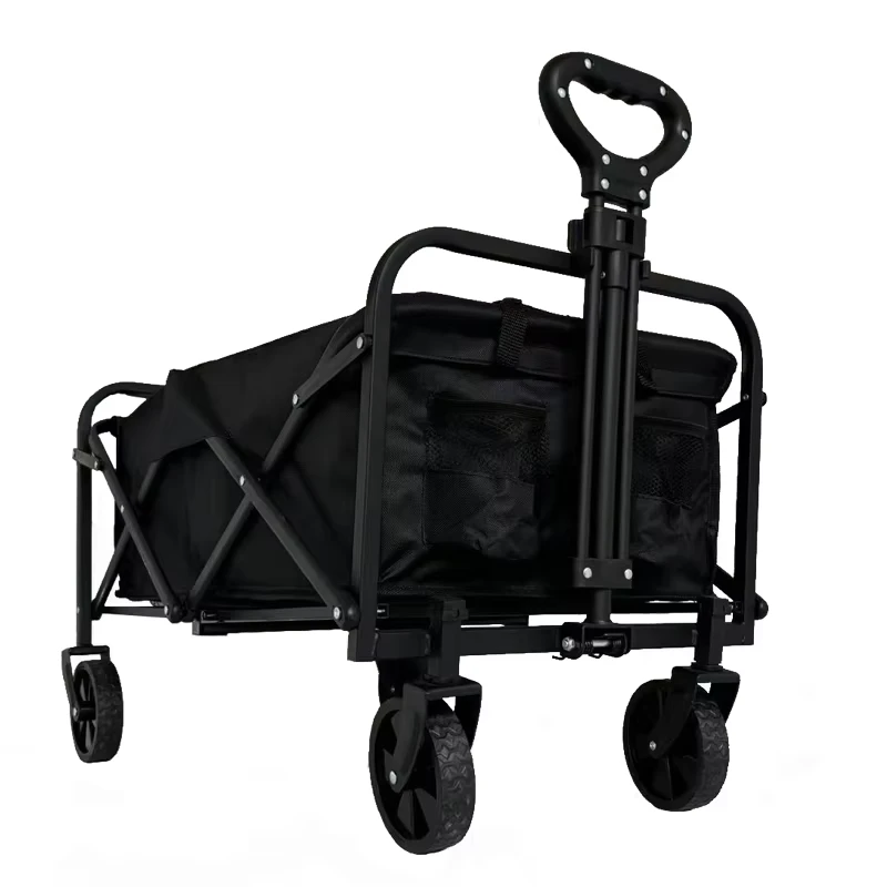 5 Inch Collapsible Folding Outdoor Portable Shopping Garden Pull Trolley Utility Cart 80KG Load Bearing 70L Capacity Tools