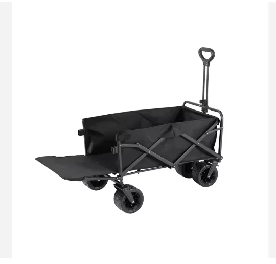 5 inch Wheel Foldable Waterproof Outdoor Camping Cart Shopping Picnic Trolley Roll Container Rear Opening Storage