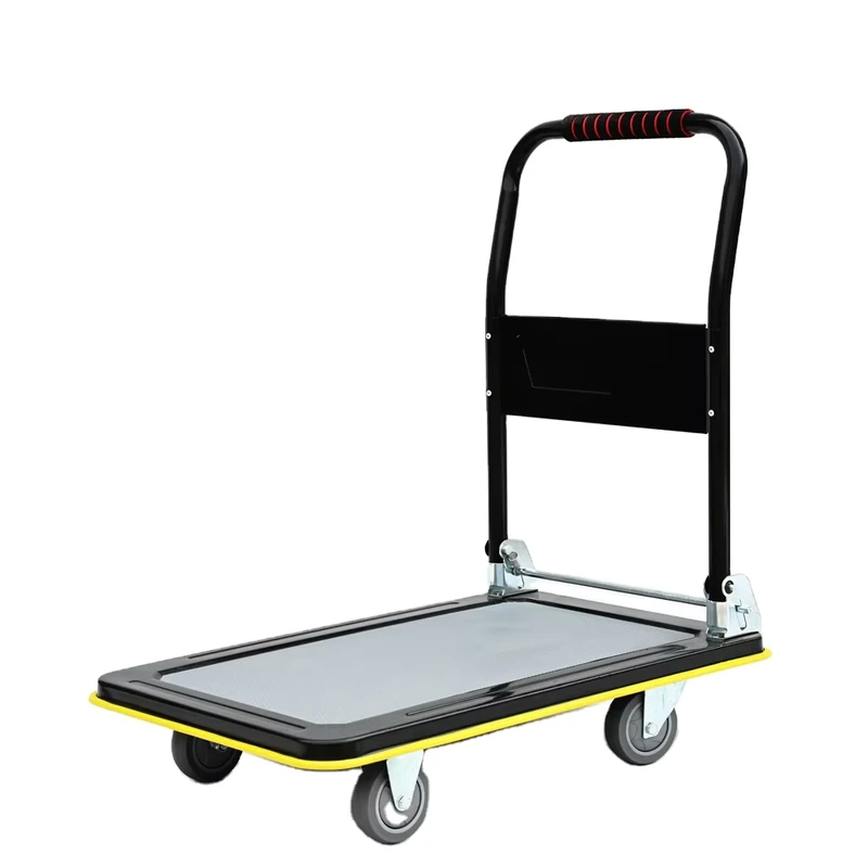 50*70cm 60*90cm Heavy Duty Hand Trolley Steel Platform Trolley 150kg 300kg