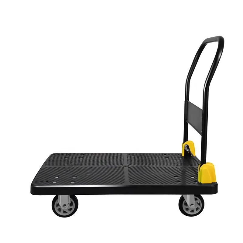 50*70cm Black Plastic Platform Folding Heavy Duty Hand Manual Truck Trolley Cart Loading 200kg Carts Trolleys