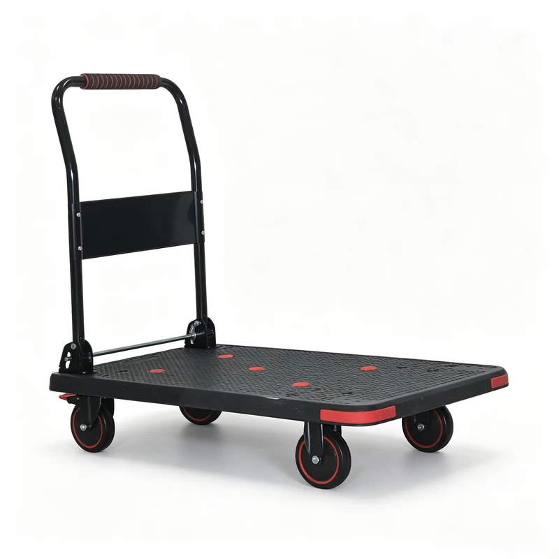 50*70cm Loading 300 kg Plastic Folding Trolley Cart for Factory Moving China Factory Price