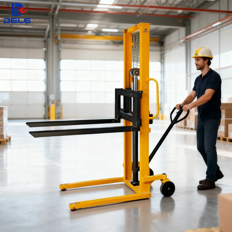 500KG Ton Manual Forklift Stacker Industrial Hydraulic Hand Stacker for Warehouse