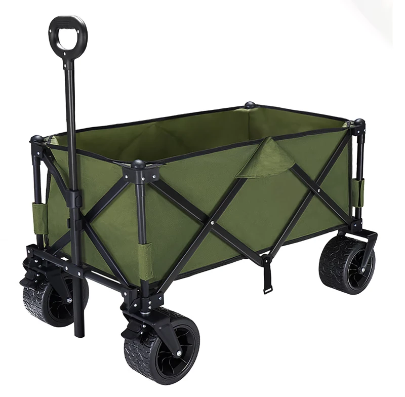 500L Jumbo Mesh Folding Camping Wagon Waterproof Four Wheel Cart with Extra Large Capacity for Big Family Camping