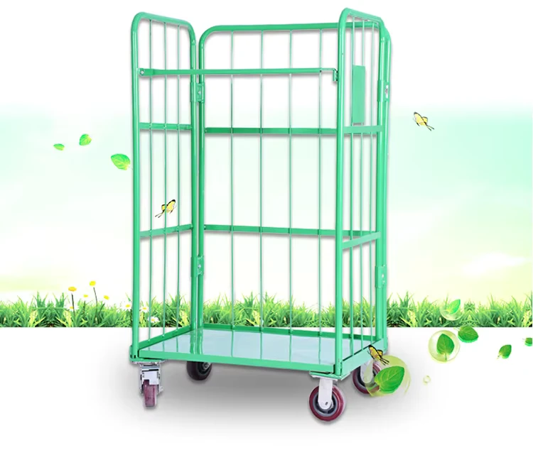 500kg Heavy Duty Steel Platform Trolley Foldable Rolling Cart Four Wheel Hand Push Warehouse Transport OEM