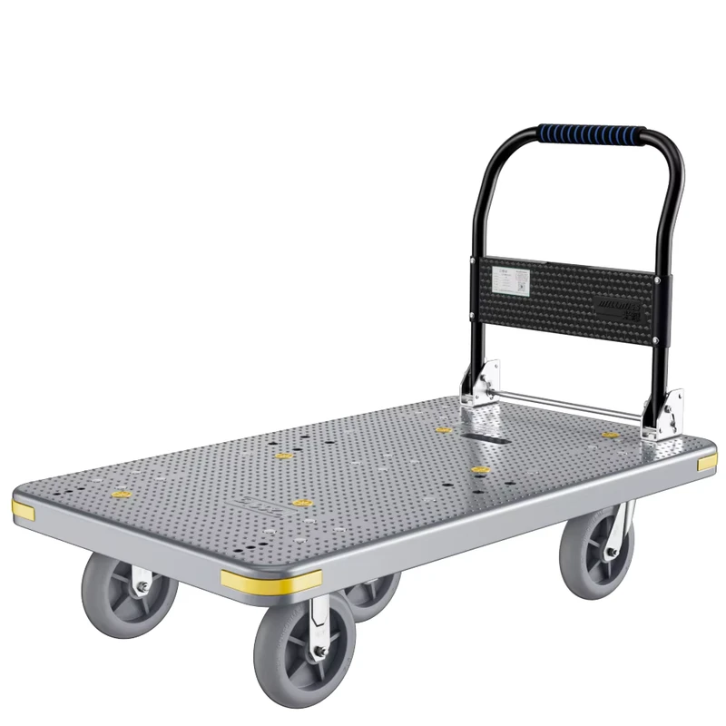 500kg Heavy duty Shopping Warehousing Transportation Plastic Folding Handcart Platform Manual Pulling Cart