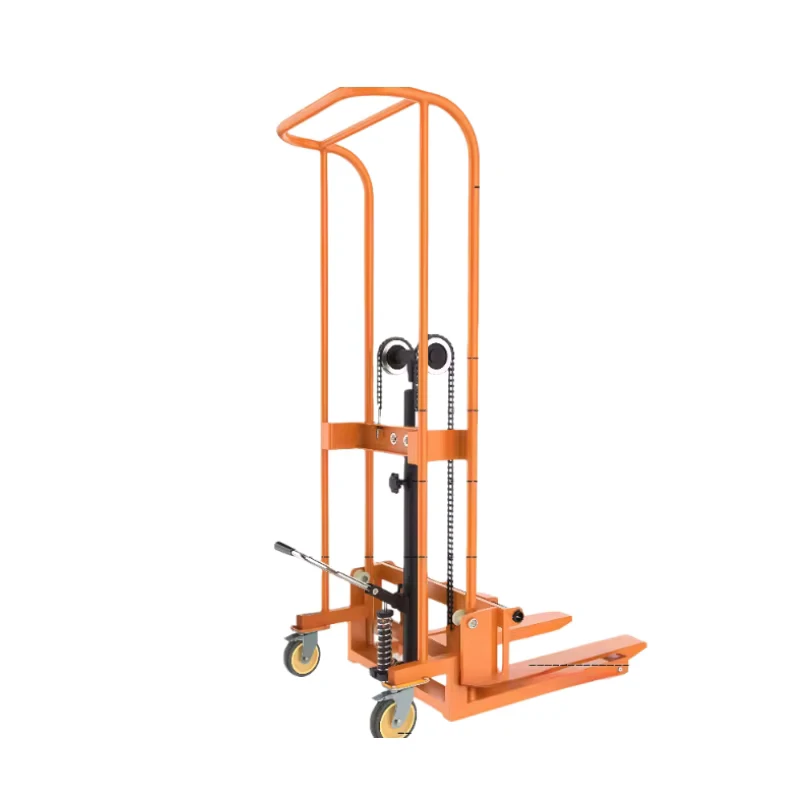 500kg Load Capacity PU Wheel Manual Forklift Portable Hydraulic Manual Lifting Unloading Tool for Building Site Cargo Transport