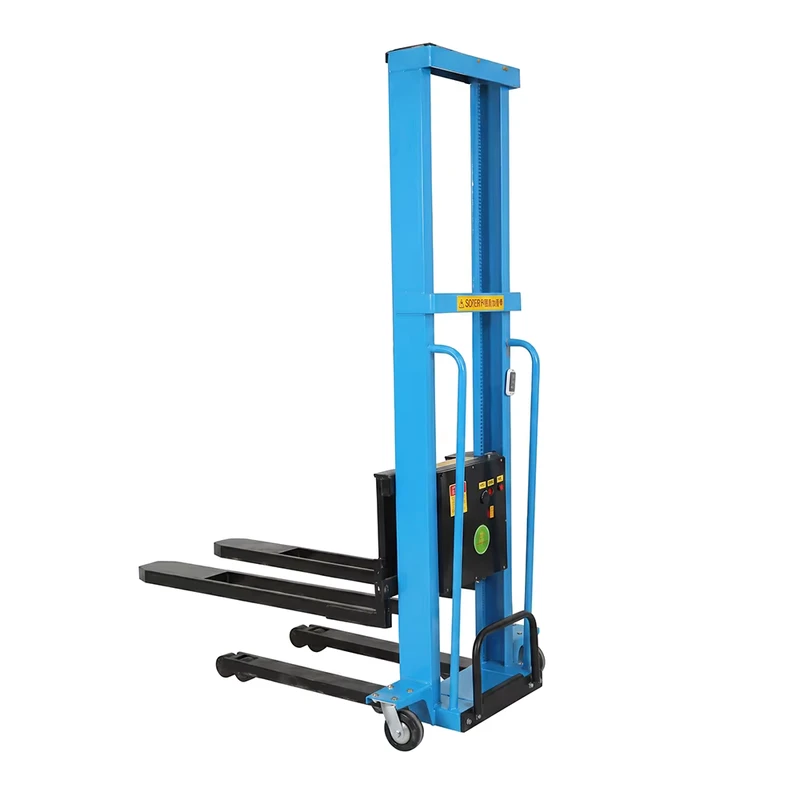 500kg Manual Operation Semi Electric Self Load Stacker Pallet Forklift Self Lifting Stacker with 2m Lifting Height
