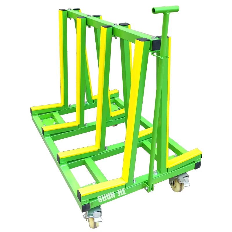 500kg Portable Glass Transport Rack Board Storage Trolley Steel Trolley Cart Glass Carry Cart For Sheet Material