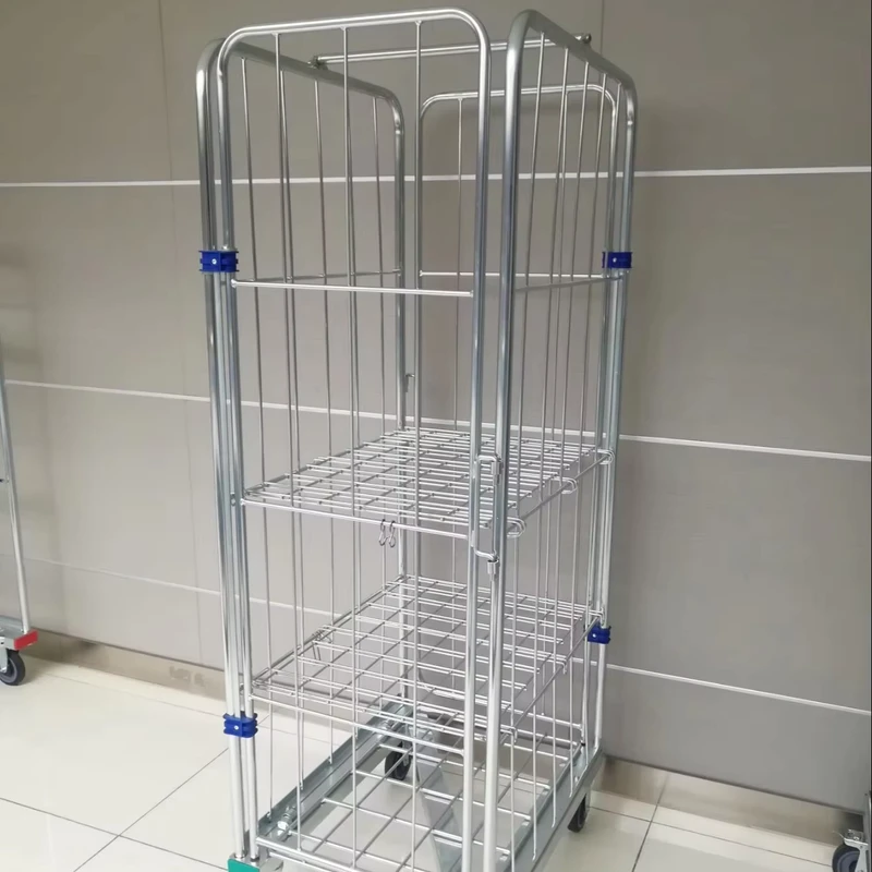 500kg Warehouse Roll Cages Trolley High Quality Four Wheel Steel Construction OEM