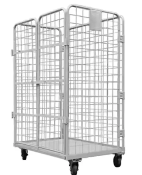 500kgs Capacity Heavy Duty Wire Mesh Platform Trolley Rolling Cart Roll Cage Trolley RC856517 A