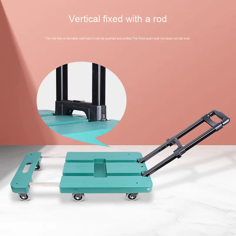 6 Universal Wheels Platform Trolleys Hand Cart Portable Foldable Telescopic Luggage Cart Shopping Cart Plastic Shopping Trolley