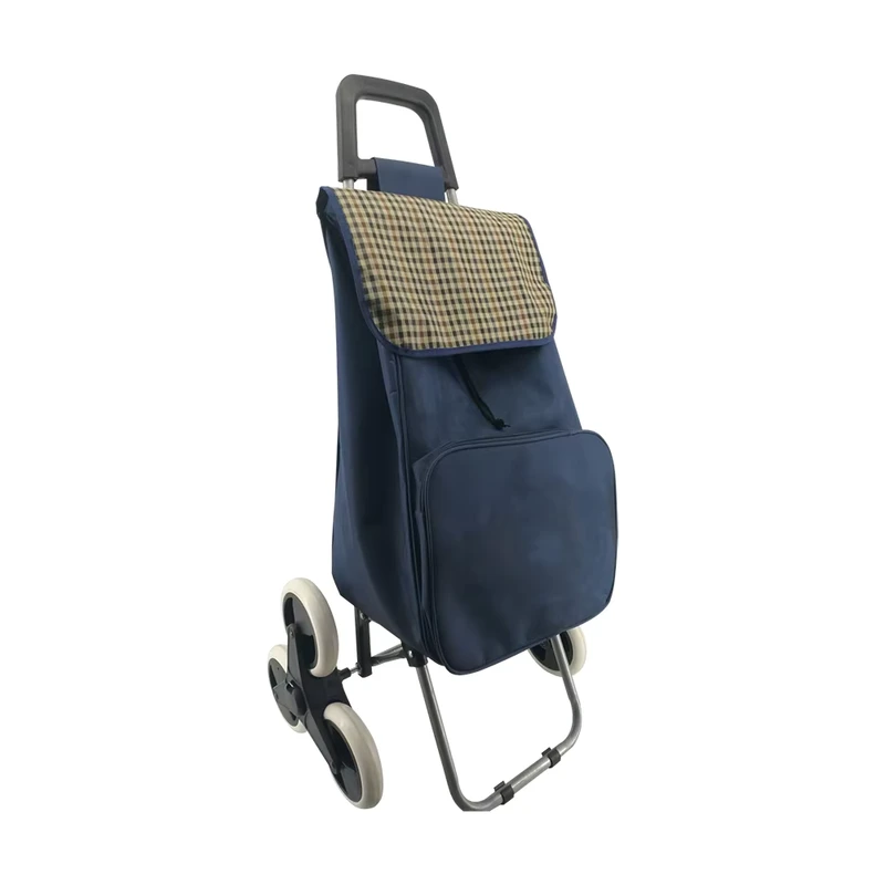 6 Wheel Shopping Trolley Cart for Climbing Stair with Extra Pockets and Big Wheels