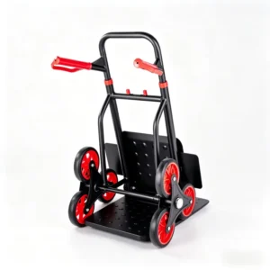 6 Wheel Stair Climbing Hand Truck 330lbs Capacity Foldable Dolly Cart with Telescopic Handle Portable Luggage Trolley for Stairs