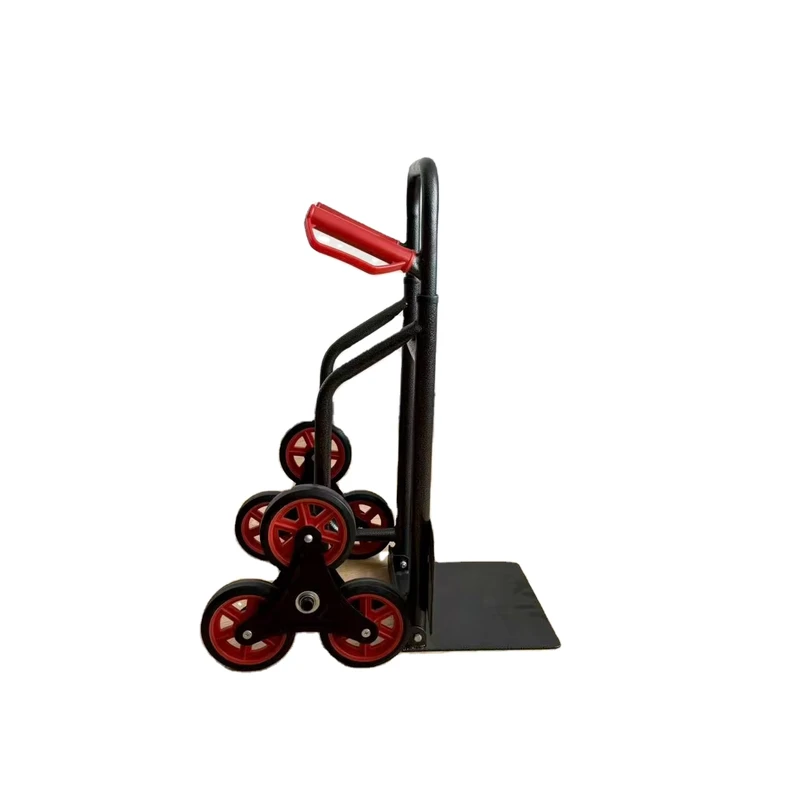 6 Wheel Steel Hand Truck Stair Climbing Folding Trolley Heavy Duty Hand Cart OEM Shopping Storage Tools