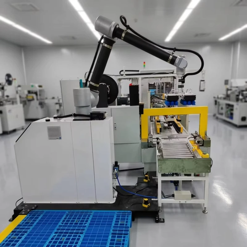 6 axis Collaborative Pallet Handling & Stacking Robot Arm With Motor & PLC Pallet Moving Packaging System