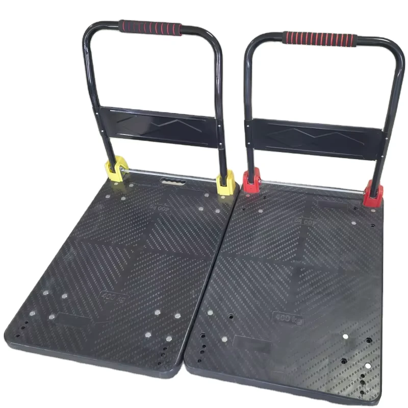 60*90 Trolley Manufactory Handtruck Hand Cart Industrial Plastic Foldable Platform Trolley