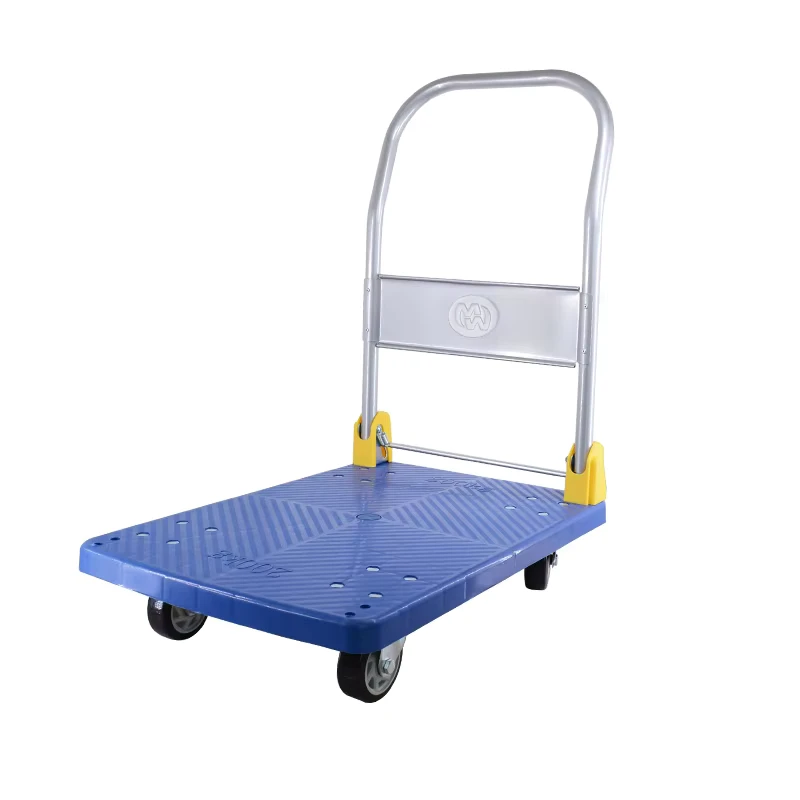 60*90cm Foldable Trolley Platform Hand Cart Plastic Hand Trucks 400 kg for Transportation