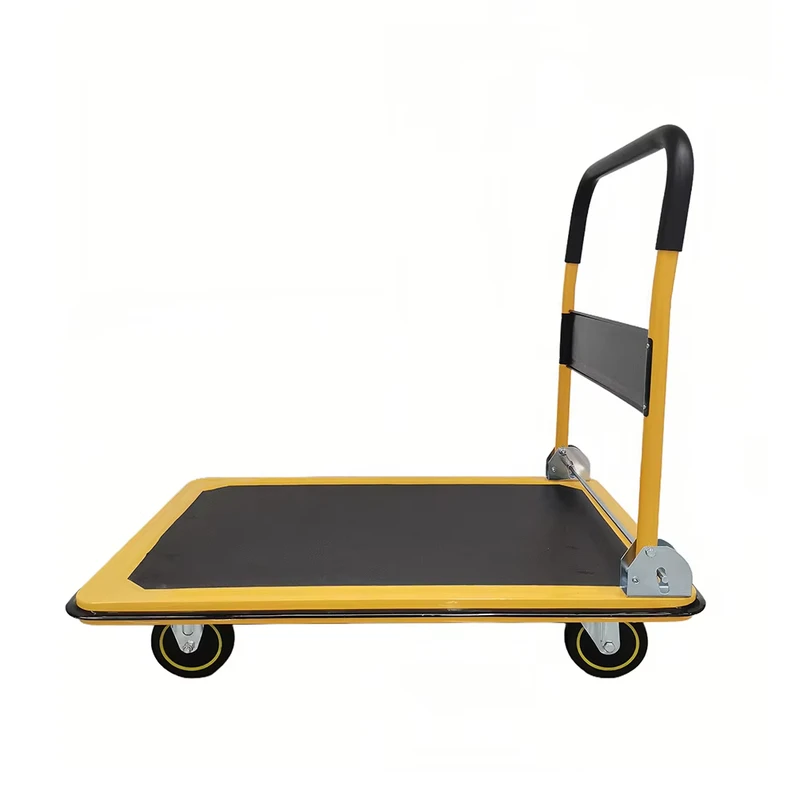 60*90cm Steel Heavy Duty Hand Carts Trolleys Loading 300kg Rough Terrain Modern Platform Hand Pull Folding Trolley Cart