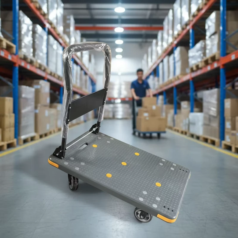 600*900mm Polypropylene Platform Heavy Duty Foldable Four Wheel Trolley Hand Truck OEM Customizable Industrial Tools