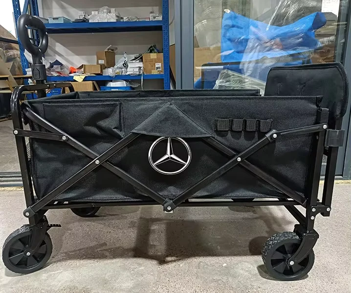 600D Oxford Fabric Outdoor Garden Beach Trolley Folding Utility Camping Wagon Cart for Shopping Storage Tools OEM Customizable