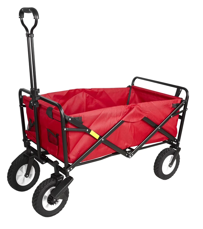 600d Fabric Pull Wagon Cart Outdoor Folding Camping Wagon With Big Wheel