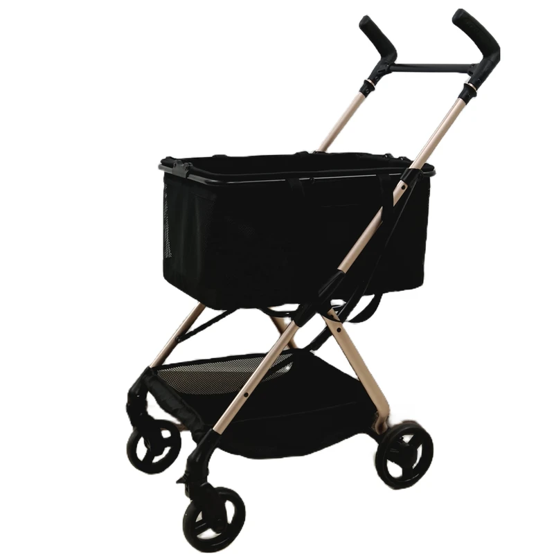 605 Luxury Detachable Shopping Cart Large Aluminum Folding Aviation Trolley for Elderly Outdoor Use