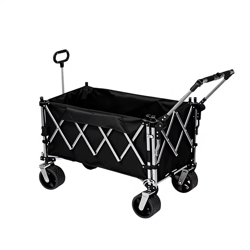 650L Extra Large Folding Camping Wagon Heavy Duty 150kg Capacity All Terrain Collapsible Outdoor Utility Cart with Tailgate
