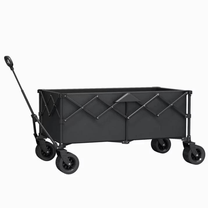 650L Extra Large Wide Wheels Folding Wagon Portable Camping Cart Collapsible Foldable Trolly for Beach Outdoor Garden Picnic
