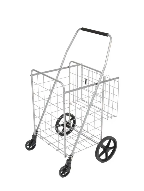 65KGS Factory Custom Portable Folding Shop Trolley Cart for Supermarkets for Home Use with Bottom Iron Plate Support