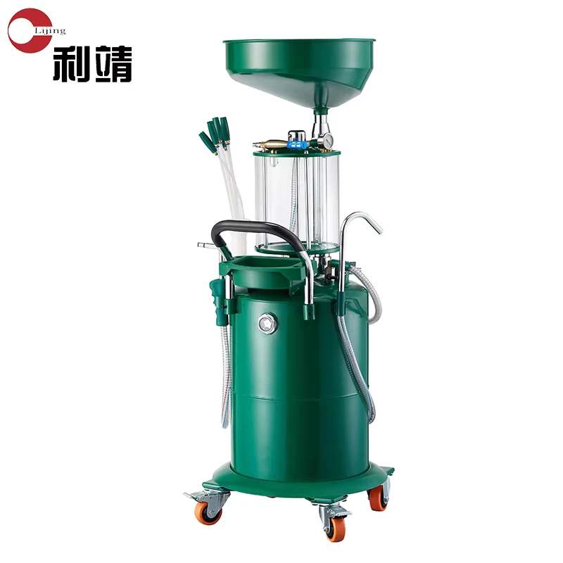 70l Oil Extractor Heavy Duty Steel Waste Oil Collector With Mobile Cart High Efficiency for Automotive Repair Shops