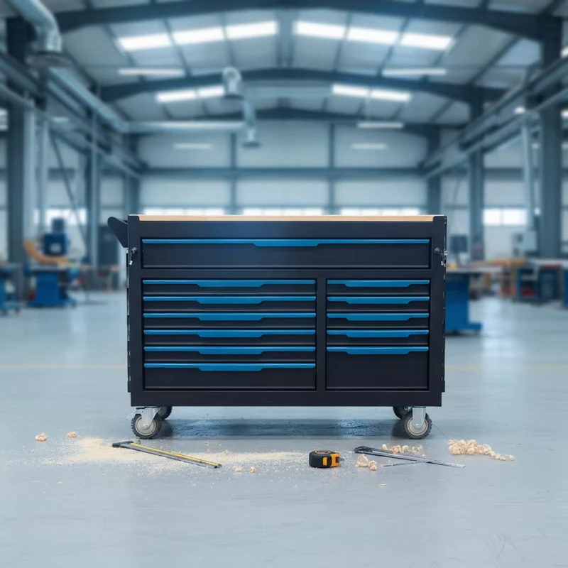 718pcs Durable Heavy Duty Iron Tool Trolley Auto Repair Cart 12 Drawers Adjustable Keyed Locking System