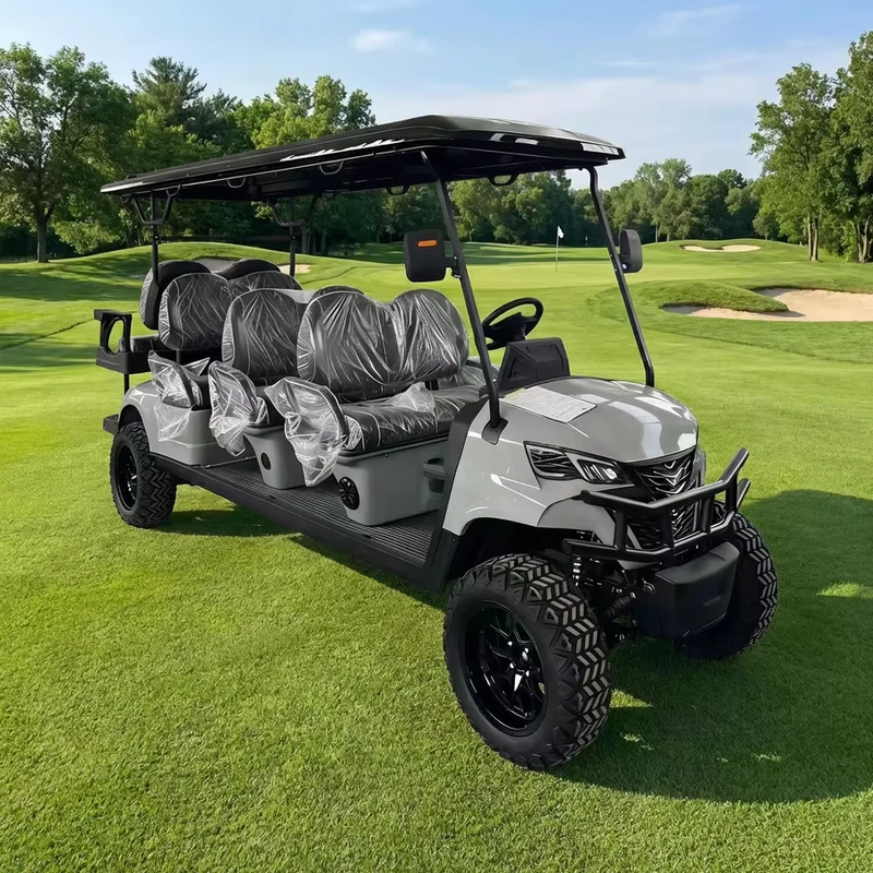 72V Battery Powered Electric Lithium 6 Person Street Legal Adult Stroller Golf Cart with Metal Frame and 50-70km Range
