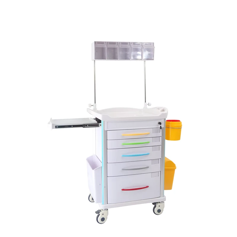750*480*930mm Hospital Furniture Multi function ABS Plastic Medical Cart Medicine Drug Emergency Treatment Trolley