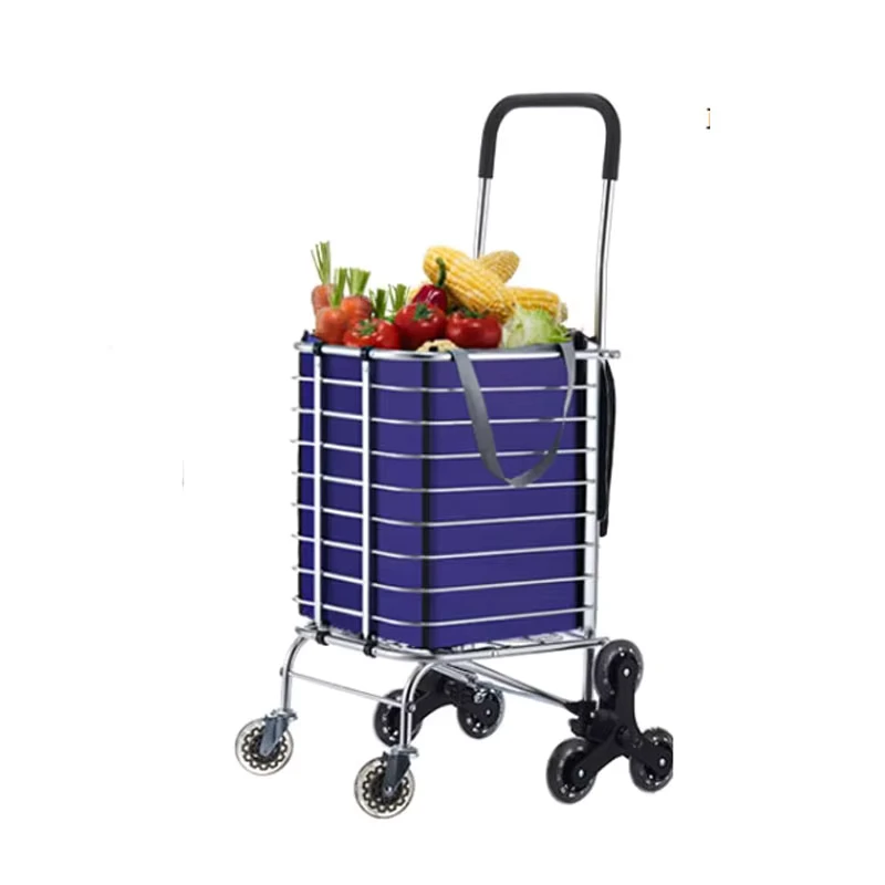 8 Wheel Supermarket Store Mobile Portable Foldable Camping Car Bag Vegetable Shopping Hand Carts Shopping Trolley Bag