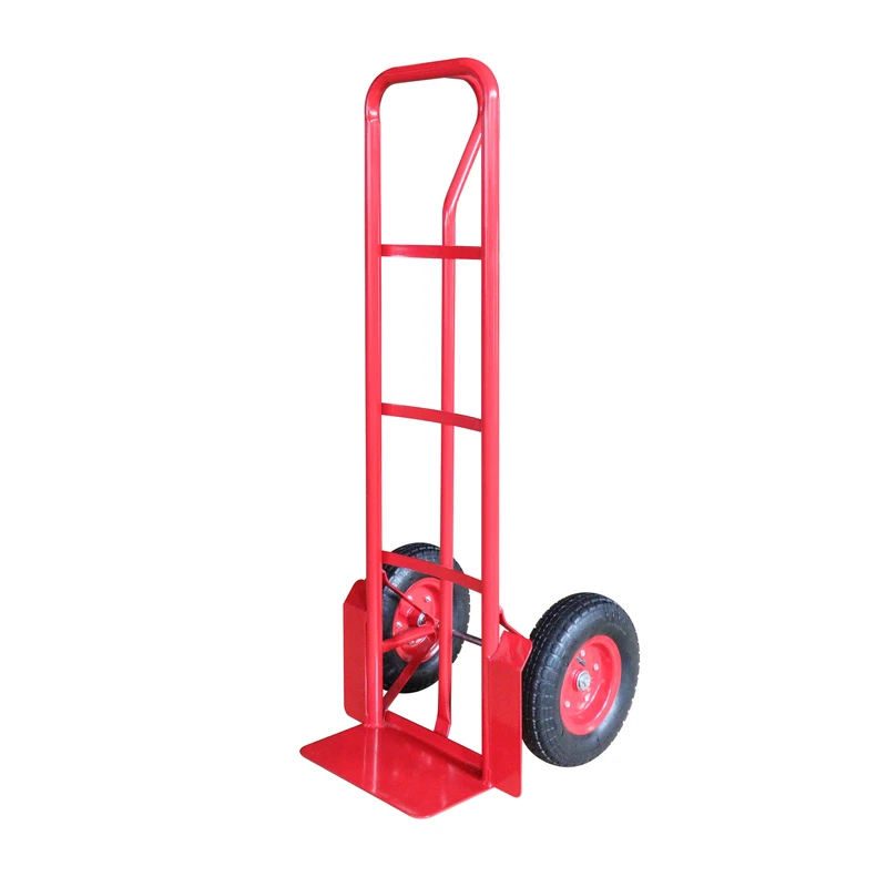 800lbs Steel P Handle Hand Truck with 13″ Pneumatic Wheels Warehouse Hand Trolley