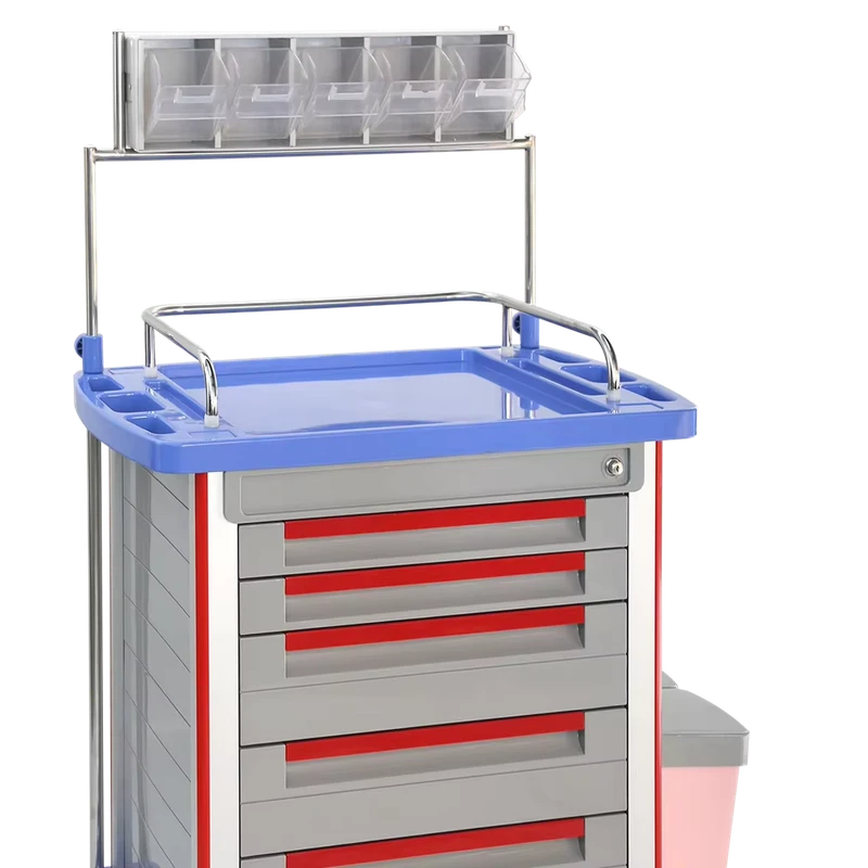 850 Series Hospital Furniture Medical ABS Anesthesia Cart with Wheels Plastic Patient Cart Anesthesia Trolley