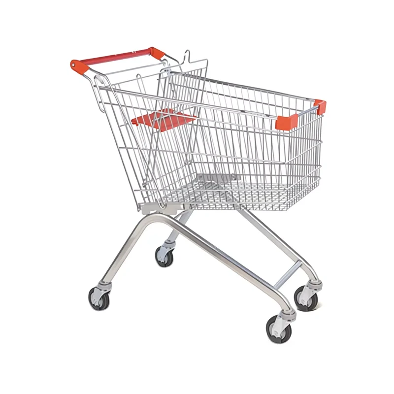 85L European Style Trolley Chain Stores 85L Supermarket Shopping Trolley